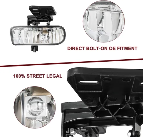 Miniatura 4 de JSBOYAT 6 PCS Compatible con GMC Sierra 1999-2002 Yukon 00-06 Conjunto de Faros Delanteros y Antiniebla de Repuesto Juego de Par Negro