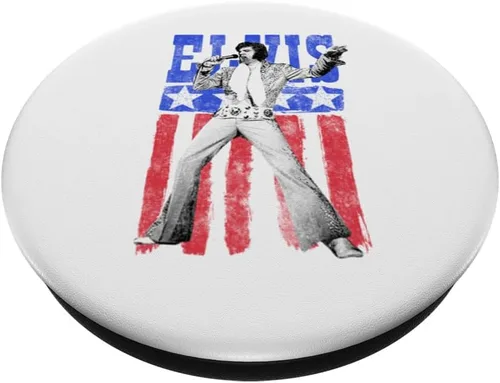 Miniatura 2 de Elvis Presley PopGrip intercambiable con la bandera estadounidense