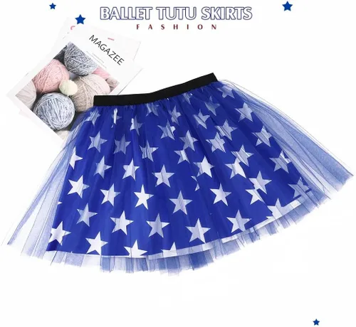 Miniatura 2 de TWINKLEDE Falda del 4 de julio, falda patriótica de tutú para el Día de la Independencia, falda de baile para mujeres y niñas