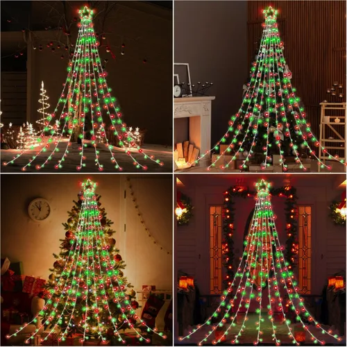 Miniatura 5 de Decoración al aire libre para Navidad (nueva), 320 luces LED colgantes centelleantes en forma de hadas para decoración de árbol al aire libre