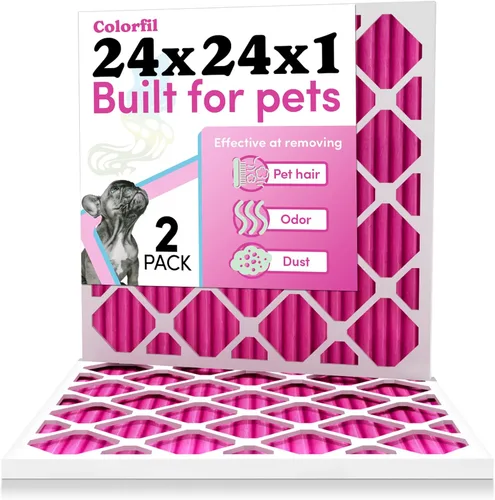 Miniatura 13 de Colorfil Filtro de aire de 14 x 20 x 1 (paquete de 4) Fabricado en los Estados Unidos Cambio de color Elimina el olor de gatos y perros MERV