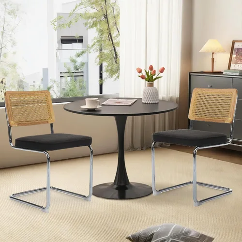 Miniatura 67 de Juego de 6 Sillas de Comedor Tapizadas de Terciopelo, Sillas Laterales de Cocina de Estilo Moderno con Ribete de Tachuelas y Patas de Madera, Anillo