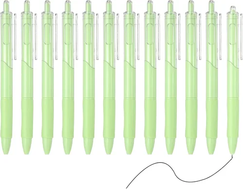 Miniatura 11 de PATIKIL Paquete de 12 bolígrafos retráctiles de 0.020 in, bolígrafos de tinta de gel negra, bolígrafo retráctil, punta fina, escritura suave, lindos