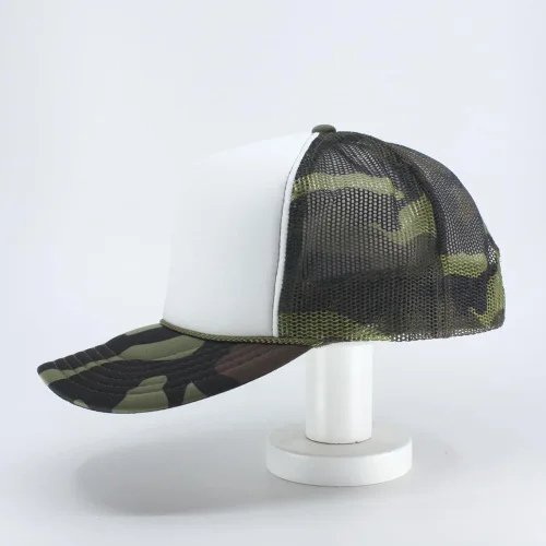 Miniatura 2 de The Vintage Year High Crown Foam Mesh Camouflage Oak Leaves Captain Trucker Hat Baseball Cap