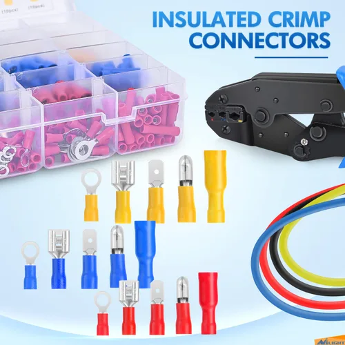 Miniatura 6 de Nilight Kit de 100 Conectores de Empalme No Aislados AWG 24-8 Conectores de Empalme de Crimpar Sin Aislamiento de Cobre Puro Recubierto de Estaño
