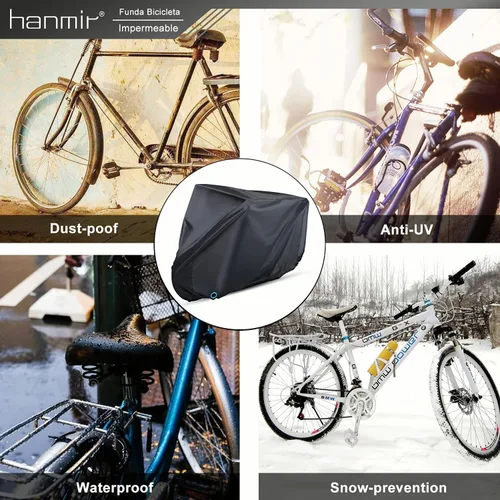 Miniatura 7 de Cubierta para bicicleta, cubierta impermeable para bicicleta al aire libre con agujero de bloqueo para bicicletas de montaña y de carretera