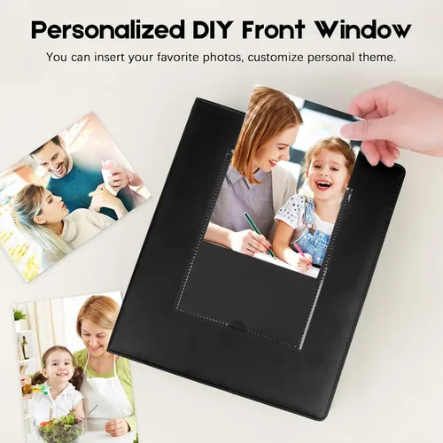 Miniatura 8 de Funda de cuero de gran capacidad de 8 x 10 pulgadas, 168 bolsillos para fotos de 8 x 10 pulgadas y cubierta de cuero de gran capacidad, 272