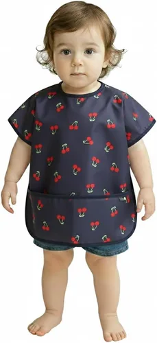 Miniatura 16 de Plie Short Sleeve Waterproof Bib for Toddlers – Easy Clean Feeding Apron for Mealtime, Daycare, Self-Feeding, Lightweight