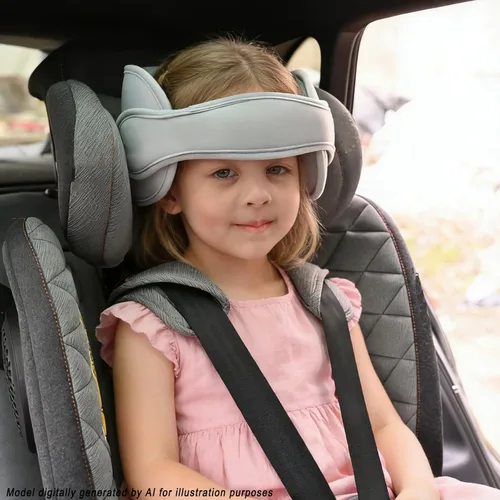 Miniatura 5 de Banda de apoyo para la cabeza del asiento de automóvil para bebé, cómodo soporte de almohada para cabeza y cuello, ajustable, alivio del cuello