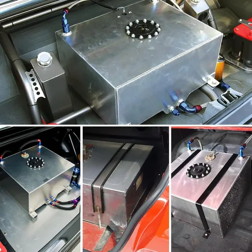 Miniatura 6 de Tanque de gas para celdas de combustible de 15 galones 60L universal con remitente de nivel, tanque de combustible de aluminio pulido para carreras