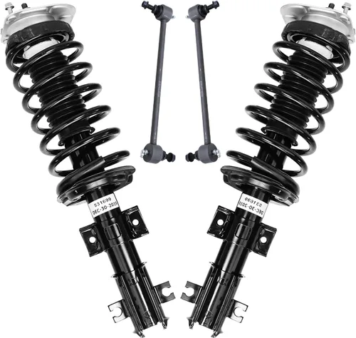 Miniatura 93 de Detroit Axle - Kit de 4 barras estabilizadoras delanteras para Ford F-150 2021 2022 2023 2024, 2 puntales con resorte helicoidal, 2 eslabones