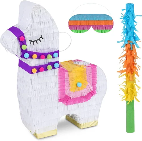 Miniatura 39 de Paquete de piñata de baloncesto de Birchio con venda y bate (13 x 13 x 4 Pulgadas), piñata de balón de fútbol para fiesta de cumpleaños de niños