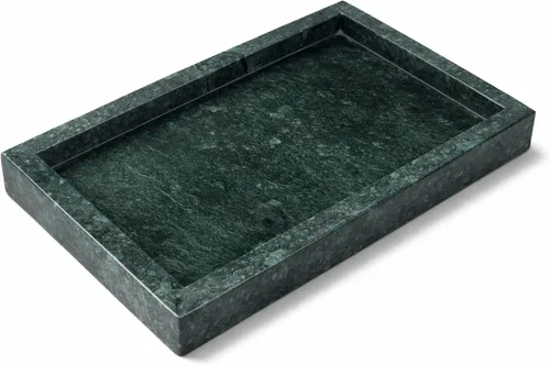 Miniatura 10 de Bandeja de mármol negro natural para baño, cocina, tocador, escritorio, organizador de piedra para mesa auxiliar, tocador, mesita de noche, velas