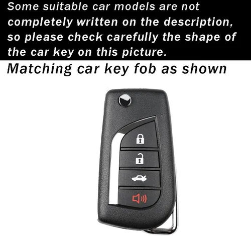 Miniatura 2 de ontto Llavero de automóvil de 4 botones para Toyota Flip Remote, guante de TPU elegante textura de mármol para Fortuner Corolla CHR Camry RAV4 azul
