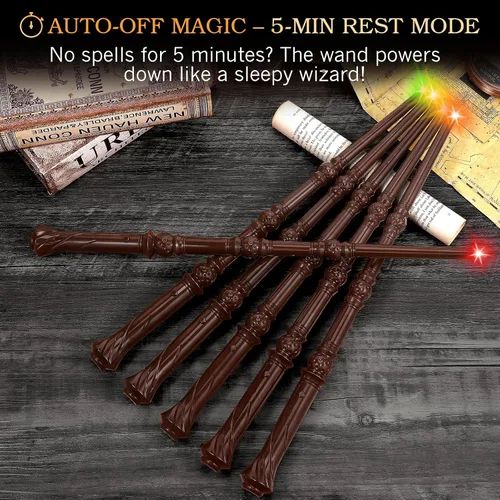 Miniatura 4 de EZVYAO Varita mágica iluminada con 4 luces y sonidos de color, paquete de 6 varitas de juguete de bruja iluminadoras para fiestas de niños, cosplay