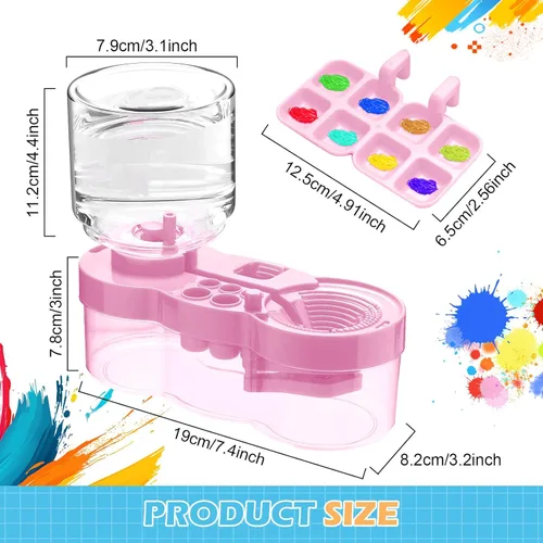Miniatura 3 de Limpiador de Pinceles de Pintura, Dispensador Mejorado de Enjuague de Acuarela con Ciclo de Agua con Soporte y Paleta, Lavando Mis Pinceles, Sistema