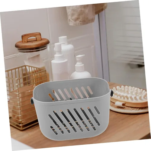 Miniatura 9 de Cesta de almacenamiento de mano de baño de plástico gris montado en la pared