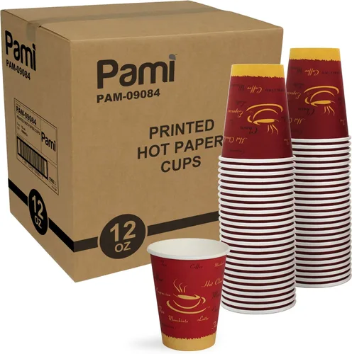 Miniatura 9 de PAMI Vasos de papel para café caliente de 8 onzas, [Paquete de 50], desechables, para llevar para bebidas calientes, vasos de papel de un solo uso