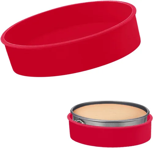 Protector de Silicona para Molde Desmontable de Cheesecake para Molde Desmontable Redondo de 9'', 9.5'', Protector de Baño María para Cheesecake,