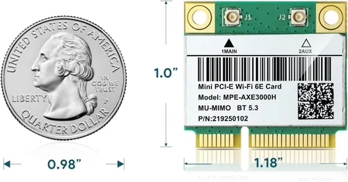Miniatura 6 de Intel AX210HMW Tarjeta WiFi, Wi-Fi 6E Tarjeta inalámbrica para portátil Mini interfaz PCIE, módulo inalámbrico de tres bandas para portátil