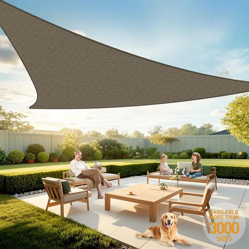 Artpuch - Toldo triangular tipo vela para sombra, borde curvado, grado comercial, 5.46 oz/yd², permeable, para exteriores, terraza, patio, tamaños