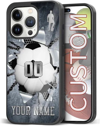 Miniatura 40 de Fundas de teléfono personalizadas con nombre, diseño vintage con textura de metal para iPhone 6, 7, 8, 11, 12, 13, 14, 15, 16, 17 Pro Max Plus Mini