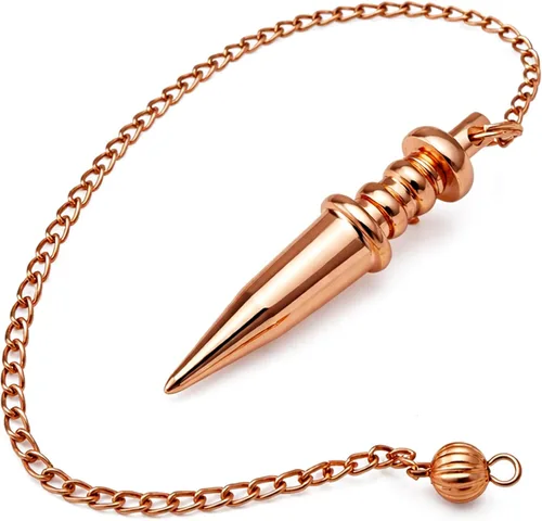Miniatura 21 de Péndulo de cono de cobre de 12 facetas para curación de Reiki, radiestesia y equilibrio de chakras, herramienta de adivinación y meditación