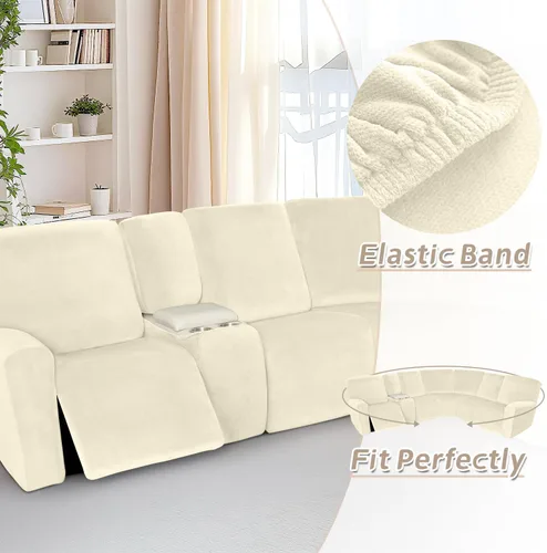 Miniatura 297 de Arfntevss Fundas de sofá seccional reclinable de terciopelo, Funda de sofá seccional de esquina para sofá reclinable, Funda elástica suave