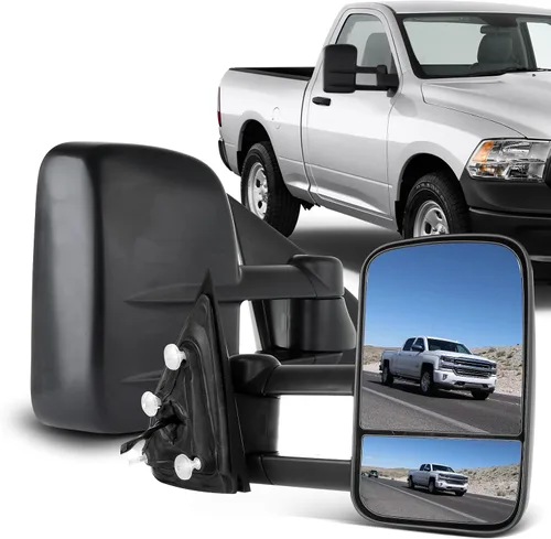 Miniatura 31 de ECCPP Juego de espejos de remolque, reemplazo en pareja, compatible con Chevy Silverado 1500 2500 HD 3500 Suburban 1500 2500 Tahoe para GMC Sierra