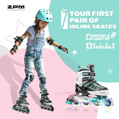Miniatura 2 de 2PM SPORTS - Patines en línea Cytia para niñas, ajustables, con ruedas iluminadas, rosa, con ruedas con luces, patines divertidos y parpadeantes