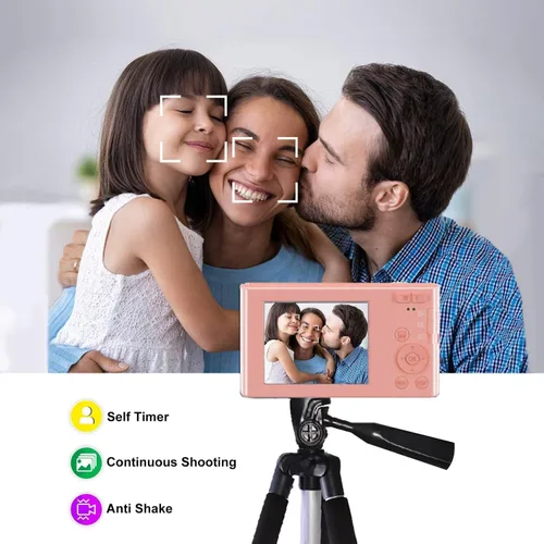 Miniatura 5 de Cámara digital de 44 MP – Apuntar y disparar compacta con tarjeta SD de 32 GB, zoom digital 16X, pantalla de 2.4 pulgadas – Cámara de vlogging