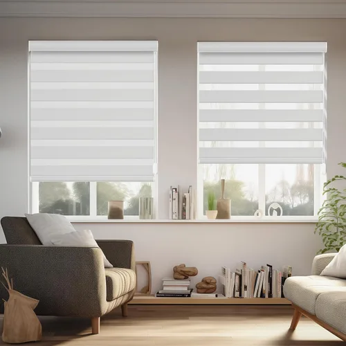 Miniatura 11 de Persianas de cebra Changshade para ventanas interiores con filtro de luz, persianas de cebra con cordón para puertas corredizas de vidrio