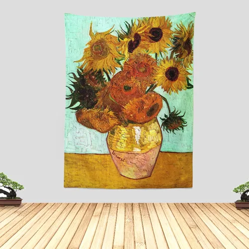 Miniatura 34 de Chitteri Vincent van gogh - Tapiz colgante de flores de almendra, 60 x 45 pulgadas, arte de pared de poliéster para decoración del hogar