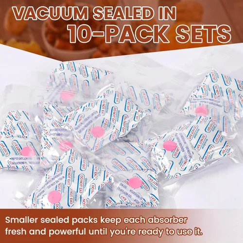 Miniatura 3 de 400 absorbedores de oxígeno de grado alimenticio de 500 cc, 10 paquetes individualmente sellados al vacío con indicador de oxígeno, paquetes