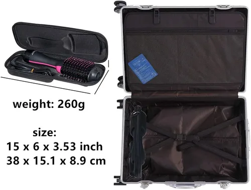 Miniatura 7 de Brappo Funda de viaje portátil dura compatible con Revlon One-Step Volumizer Original 1.0 Secador de pelo y cepillo de aire caliente. (Sólo funda)