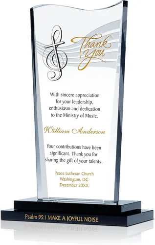 Placa de regalo personalizada de agradecimiento a músicos de iglesia y jubilación personalizada con nombre de la iglesia y el músico, regalo único