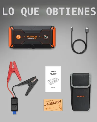 Miniatura 7 de Powrun P-ONE Arrancador de Salto, Caja de Salto Portátil de 2000A - Paquete de Batería de Arrancador de Coche para hasta 8.0L de Gasolina y 6.5L