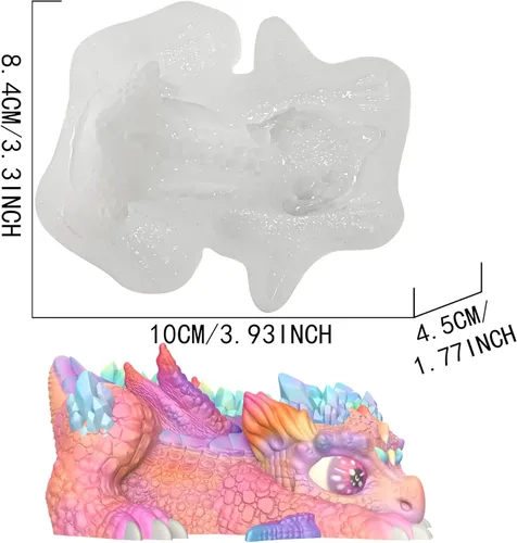 Miniatura 2 de Crystal Dragon Baby - Molde de silicona de resina epoxi 3D para manualidades de azúcar de fondant, decoración de pasteles, arcilla polimérica, yeso