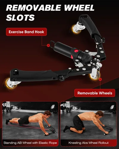 Miniatura 5 de Saker Twister Arm Trainer, equipo de entrenamiento hidráulico 3 en 1 con rueda de rodillo abdominal, entrenador de brazo ajustable de 22 a 440