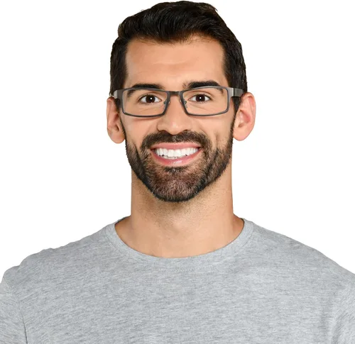 Miniatura 7 de Foster Grant mens Sawyer Multifocus Reading Glasses Rectangular Reading Glasses Mate plomizo/transparente