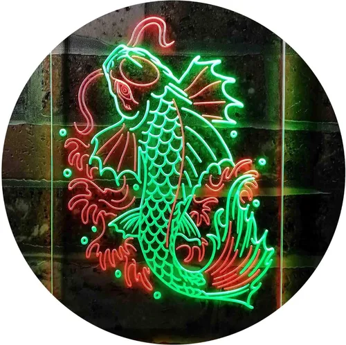 Miniatura 11 de ADVPRO Koi Fish Display - Letrero de neón LED de doble color, azul y rojo, 8 x 12 pulgadas st6s23-i3720-br