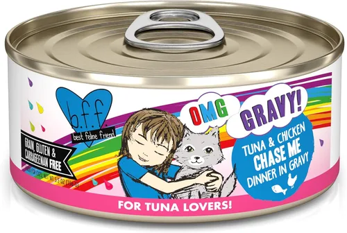Miniatura 18 de Weruva B.F.F. OMG - Best Feline Friend Oh My Gravy!, Chicken Cloud 9 con pollo en salsa, lata de 2.8 onzas (paquete de 12)