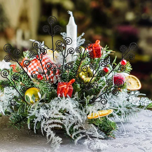 Miniatura 5 de Ysleen 50 piezas de palillos y aerosoles para árboles con brillantina, ramas artificiales rizadas, adornos de ramas de 12 pulgadas para rellenos