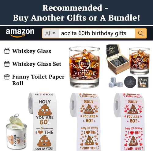 Miniatura 2 de AOZITA Regalos de cumpleaños número 60 para hombres, decoraciones de 60 cumpleaños para hombres, suministros de fiesta, 60 aniversario, ideas