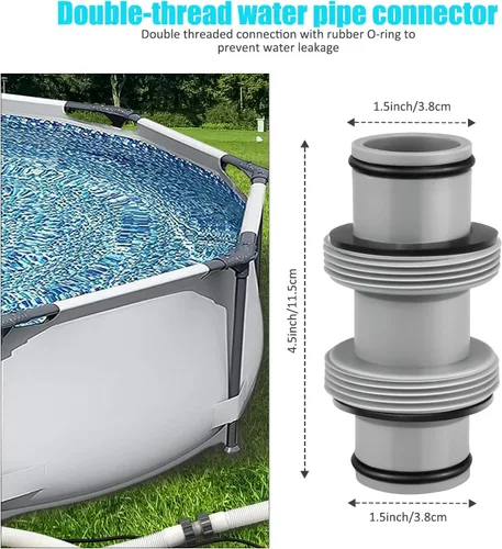 Miniatura 4 de Magoog Conector de manguera de bomba de filtro, conector de manguera de piscina de 1.5 a 1.5 pies, conector de manguera de piscina para adaptador
