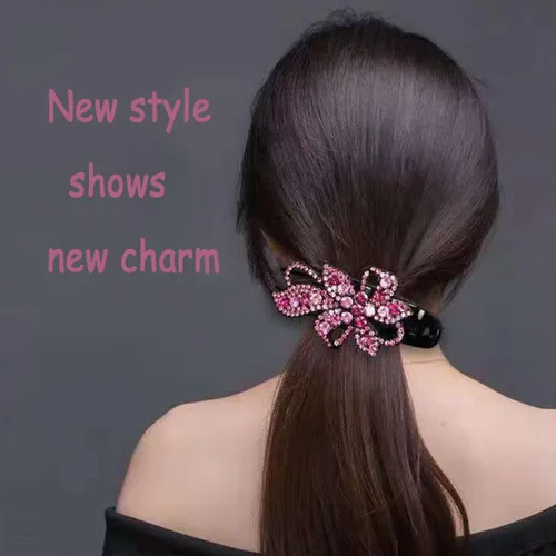Miniatura 6 de 4 pinzas decorativas con diamantes de imitación brillantes para cabello fino, pasadores de graduación, pinzas de diamante con accesorio