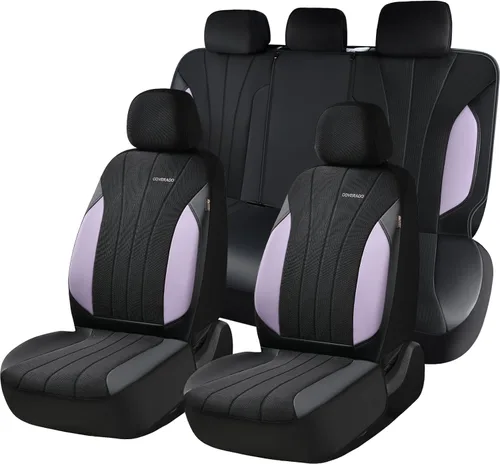 Miniatura 40 de Coverado Fundas de asiento delantero, fundas de asiento beige, 2 asientos, protectores de cuero para automóvil, paquete de 2, fundas de asiento