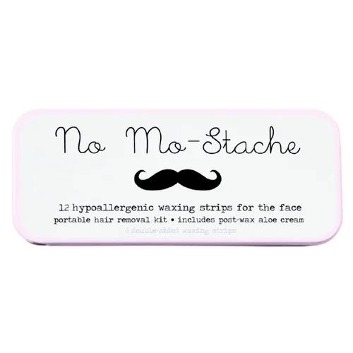 No Mo-Stache Tiras de cera para depilación, 12 unidades, hipoalergénicas para todo tipo de piel, depilación facial para mujeres, tiras de cera aptas
