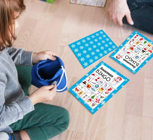 Miniatura 7 de Joy Bang Juego de Bingo de Navidad para Niños y Adultos - Juego de Bingo de Muñeco de Nieve Juegos de Actividades de Manualidades Navideñas