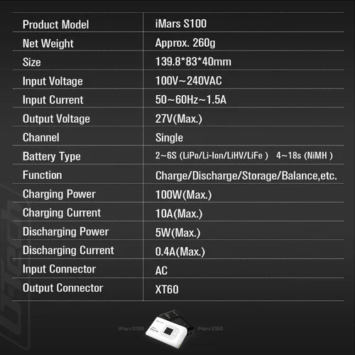 Miniatura 6 de Gens ace Imars S100 G-Tech Series 100W Lipo Cargador de batería (blanco)